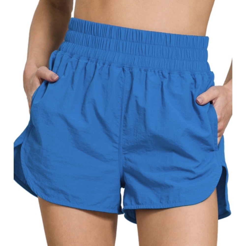Blue Windbreaker Running Shorts